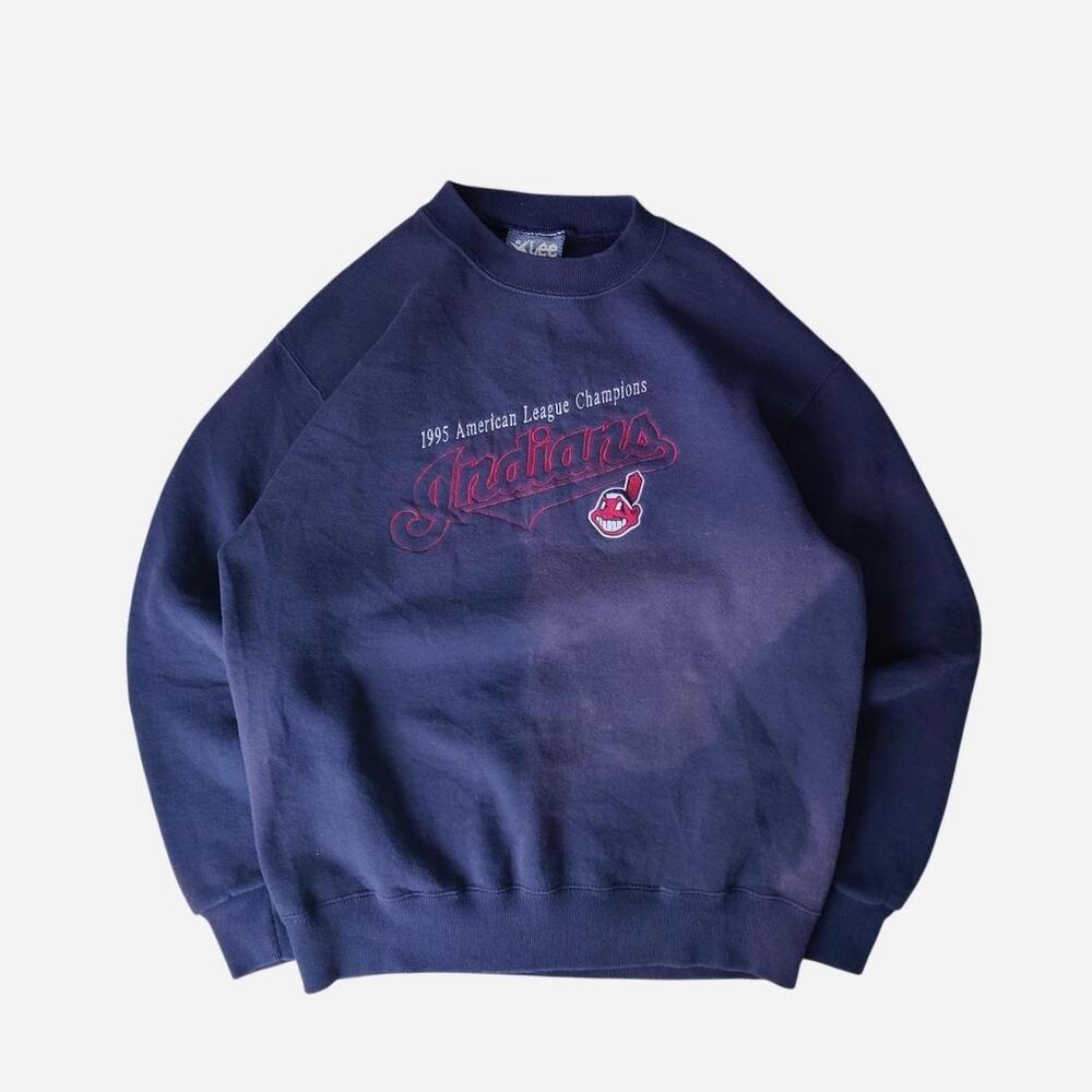90s vintage Lee Sport Cleveland Indians navy crewneck sweatshirt